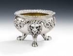 PAUL STORR.  An outstanding pair of William IV Lion Mask Salt Cellars made in London in 1833 by Paul Storr.