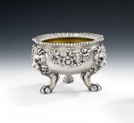 PAUL STORR.  An outstanding pair of William IV Lion Mask Salt Cellars made in London in 1833 by Paul Storr.