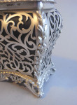 An extremely rare pair of Glass and silver Cagework Tea Caddies made in London in 1845 by William Cooper.
