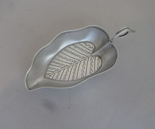 A rare George III Leaf Caddy Spoon made in Birmingham in 1805 by Joseph Willmore.