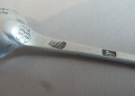 A very fine early George III Mote Spoon made in London circa 1765 by John Lampfert.