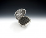 A rare naturalistic Nutmeg Grater made in Birmingham in 1858 by Hilliard & Thomason.