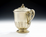 The Gorges Cups & Covers.  An important pair of early Queen Anne Britannia Standard Silver Gilt Cups and Covers from the Gorges Plate.  Made in London in 1702 by Pierre Platel.
