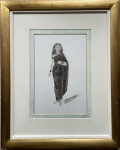 Oliver Messel - Charmian in Black Dress - Costume Design for Caesar and Cleopatra