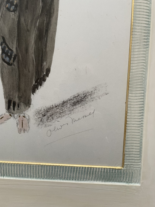 Oliver Messel - Charmian in Black Dress - Costume Design for Caesar and Cleopatra