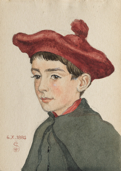Joseph Southall - Boy in a Red Beret