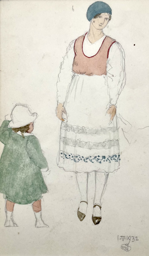 Joseph Southall - Woman and Child, Venice