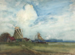 Landscape with Windmill and Anvil Cloud