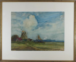 Landscape with Windmill and Anvil Cloud