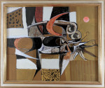 Landscape forms with red sun