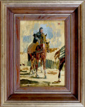Riders and horses on the gallops