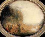 Fete in 18th century costume by a lake
