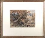 A rocky stream and bridge