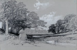 Distant view of a building in a country park