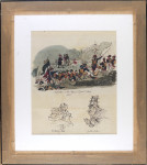 The Trial of Lord William Russell (key to the painting by Sir George Hayter), Napoleon at the Siege of St Jean d'Acre 1799 and caricatures of Rev Dr P Springer (A fiddle DD) and Gentle Cloe, verso.