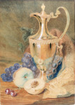Still life with a Silver Wine Ewer, Grapes and Peaches
