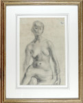 Nude Model with a Bob, Seated, in the Life Studio