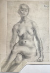 Nude Model with a Bob, Seated, in the Life Studio