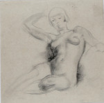 Nude Model with a Bob, Reclining, in the Life Studio