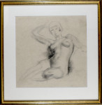 Nude Model with a Bob, Reclining, in the Life Studio