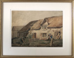 Woman at a Pump before a Thatched Cottage
