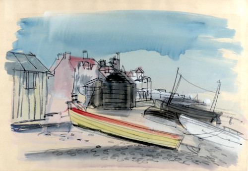 Boats Drawn up on a Beach