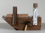 Painted driftwood model boat
