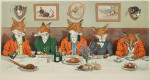 Humorous Fox Hunting Print, Mr. Fox's Hunt Breakfast on Xmas Day
