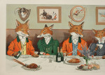 Humorous Fox Hunting Print, Mr. Fox's Hunt Breakfast on Xmas Day