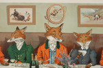 Humorous Fox Hunting Print, Mr. Fox's Hunt Breakfast on Xmas Day
