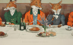 Humorous Fox Hunting Print, Mr. Fox's Hunt Breakfast on Xmas Day