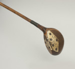 Antique Golf Club, Hickory Wood With Fancy Face.