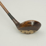 Antique Golf Club, Hickory Wood With Fancy Face.