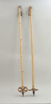 Vintage Bamboo Ski Poles with Canvas Wrist straps
