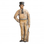 Carved Wood Cricket Figure, ¾ Life Size