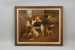 Oil On Canvas Of Hounds