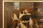 Oil On Canvas Of Hounds
