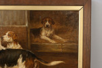 Oil On Canvas Of Hounds