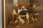 Oil On Canvas Of Hounds