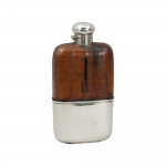 Allen Strand Hip Flask With Crock Leather Cover