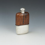 Allen Strand Hip Flask With Crock Leather Cover