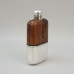 Allen Strand Hip Flask With Crock Leather Cover