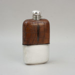 Allen Strand Hip Flask With Crock Leather Cover