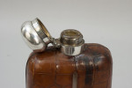 Allen Strand Hip Flask With Crock Leather Cover