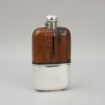 Allen Strand Hip Flask With Crock Leather Cover