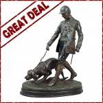 Bronze Sculpture of a Huntsman With Hound