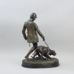 Bronze Sculpture of a Huntsman With Hound