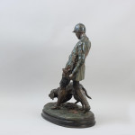 Bronze Sculpture of a Huntsman With Hound