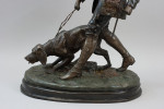 Bronze Sculpture of a Huntsman With Hound