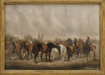 Equestrian Oil Painting Of A Horse Fair